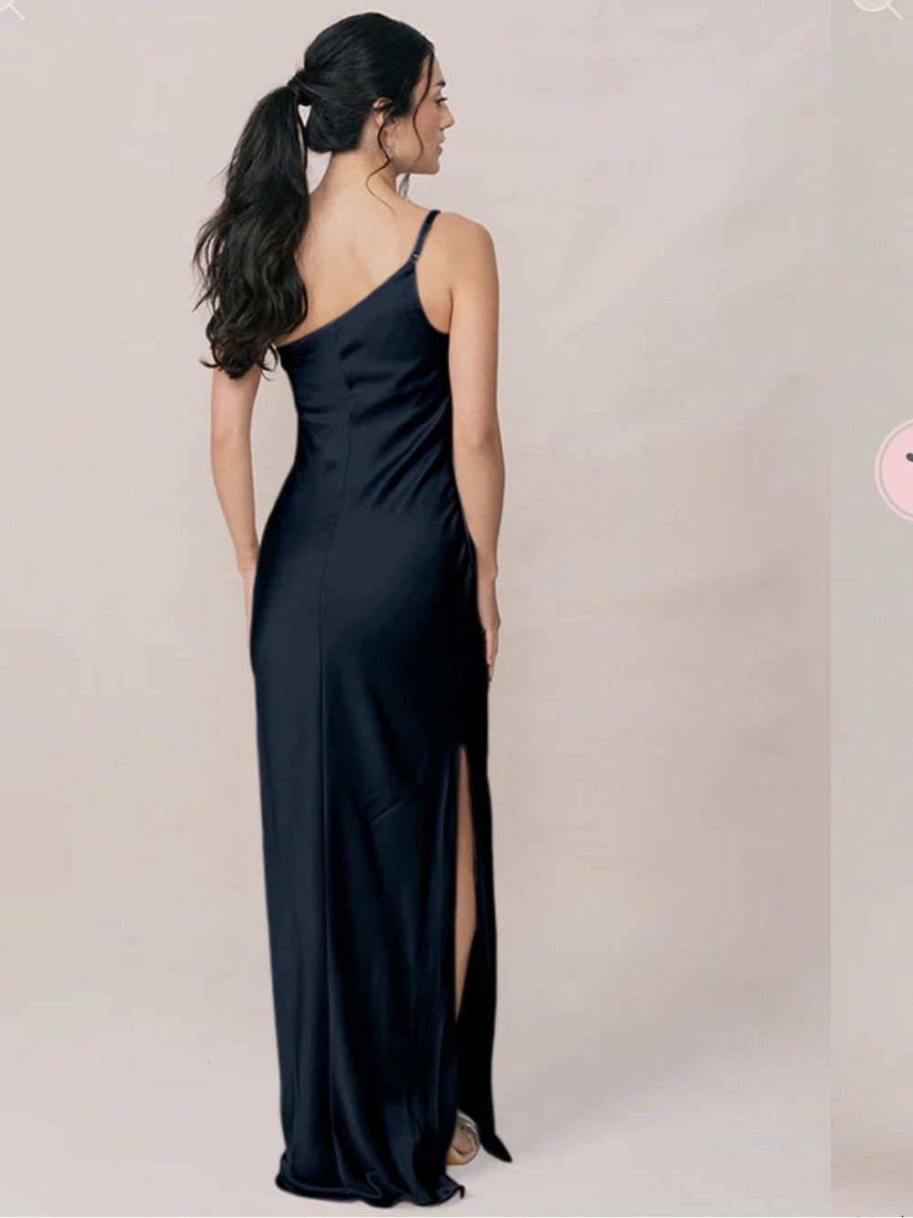 Revelry Jade Satin Dress Navy Blue Size 4 - Picture 2 of 4